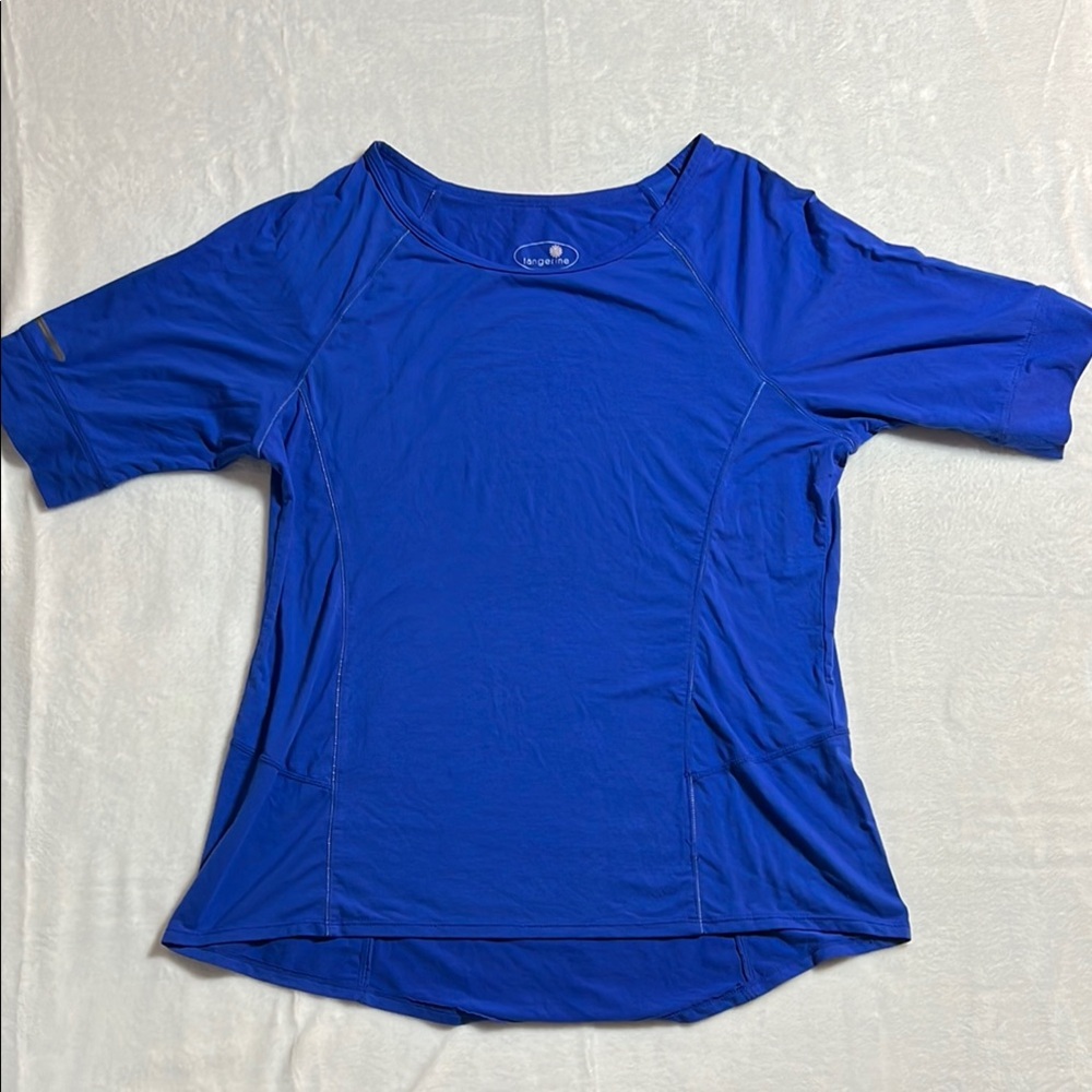 Tangerine Cobalt Blue Relaxed Short Sleeve Activewear Tee